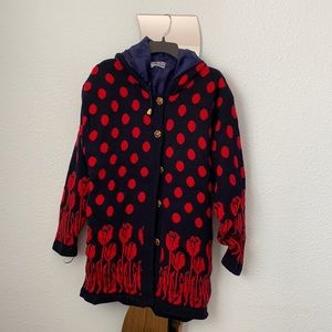 Vintage 90's floral knit hoodie